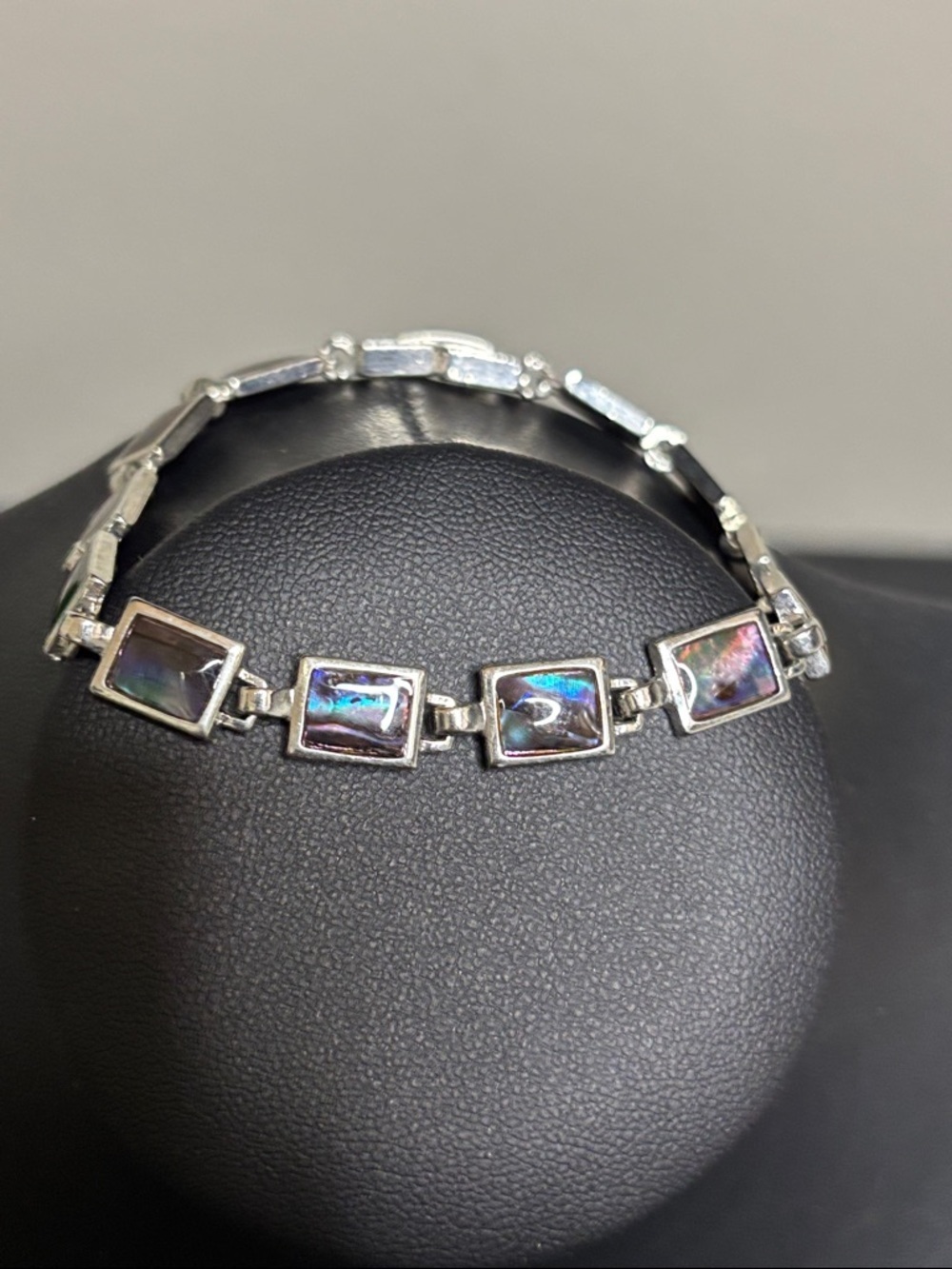 Abalone Rectangle Stainless Steel Tennis Bracelet Dainty